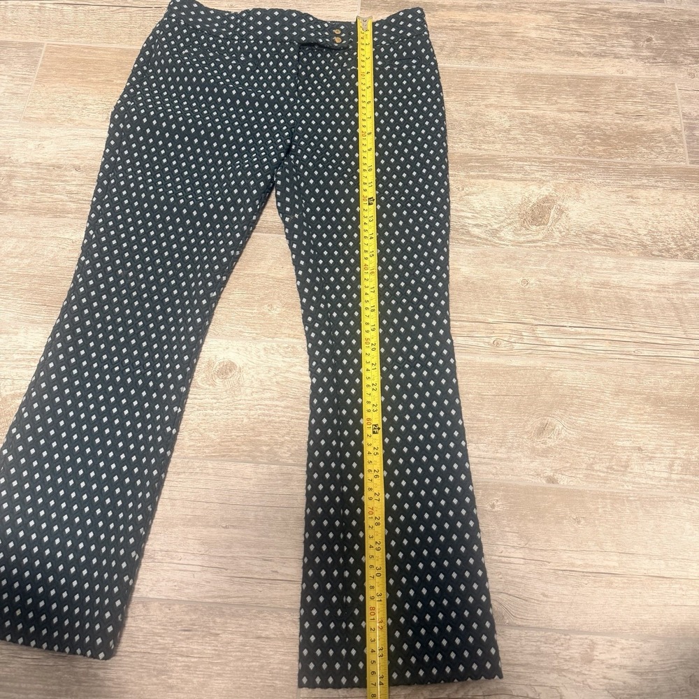 Cartonnier Anthropologie Charlie Crop Flare Pants Size 2 Green Teal Tweed - Picture 4 of 11